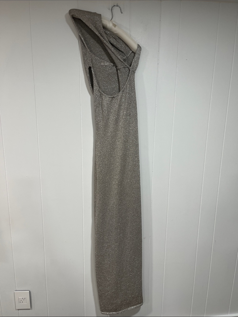 Meshki Silver Metallic Knit Top - Shimmering Lurex Detail S - Picture 4 of 11